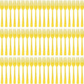 60 Pcs Yellow Disposable Plastic Forks Cutlery Heavy Duty Dinnerware Plastic Silverware Flatware for Home Office School Party Picnics Restaurant Outdoor Events or Every Day Use (Yellow) by Unknown