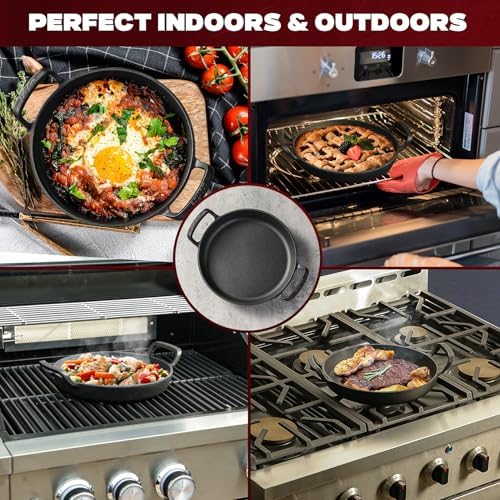 onlyfire Pre-Seasoned Cast Iron Skillet with Dual Handles, 10 Inch - Image 6