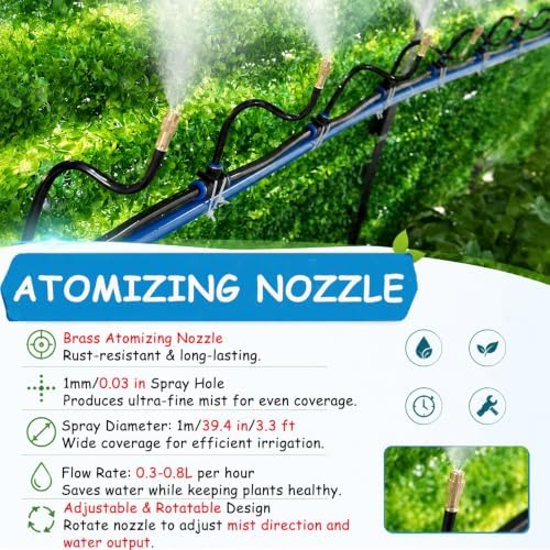 High Pressure Patio Mist Cooling System - Efficient Drip Irrigation Kits for Outdoor Cooling, Garden Use, and Summer Comfort - Image 5