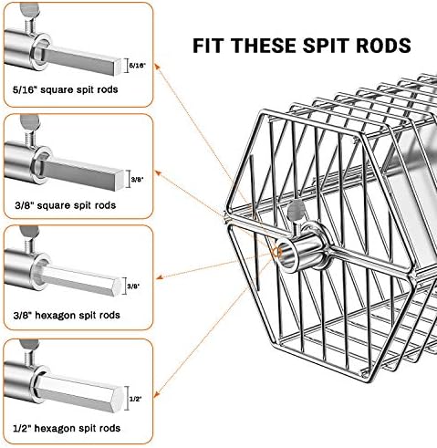 onlyfire Stainless Steel Round Tumble Rotisserie Basket, 17inch - Image 5