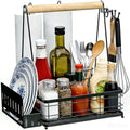 Grill Caddy BBQ for Outdoor Grill with 2 Paper Towel Holders by LELOCLE