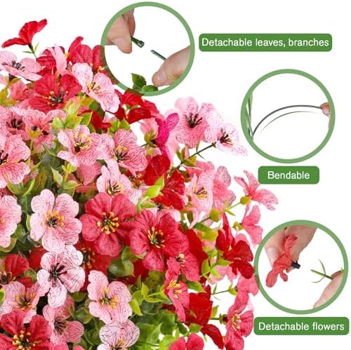 AGIRL Artificial Flowers Outdoor UV Resistant Fake Plant Garden Patio Decor - Image 3