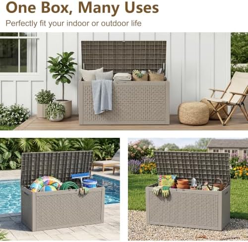 150 Gallon Outdoor Storage Box, Deck Box Waterproof, Toy Storage Bin - Image 2