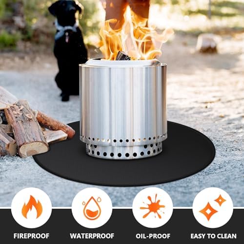 36" Fire Pit Mat for Solo Stove Bonfire, Double-Sided Fireproof Under Grill Mat Deck Patio Protector Pad, Round BBQ Mat for Solo Stove Accessories, Easy to Clean, Reusable (0.9mm) - Image 4