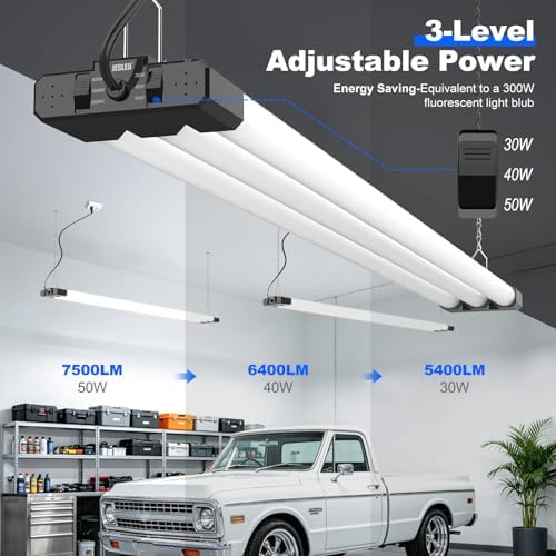 JESLED LED Shop Lights 4FT 7500LM, 3CCT & 3 Wattage Adjustable, ETL - Image 4