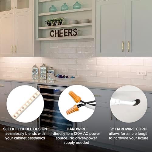 Maxxima 24 in. Hardwired LED Under Cabinet Strip Light, 920 Lumens, 3000K - Image 4