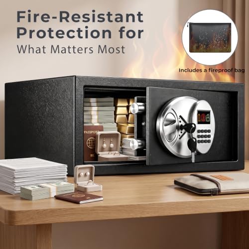TOTOY 1.2 CuFt Compact Steel Security Safe with Fireproof Document Bag - Image 2