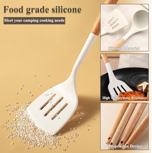 Camping Cooking Utensils Set, Silicone Cookware for Travel BBQ - Image 3