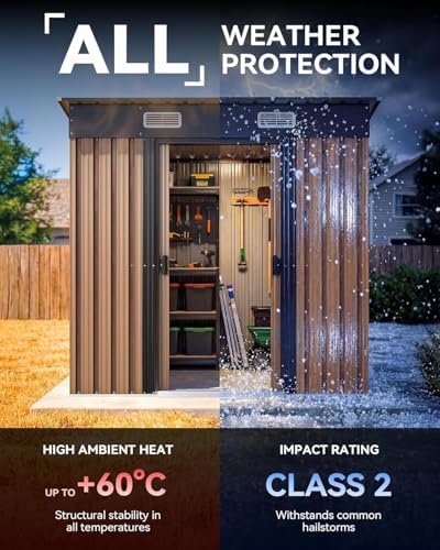 Metal Outdoor Storage Shed with Lockable Sliding Door 6x4FT - Image 3