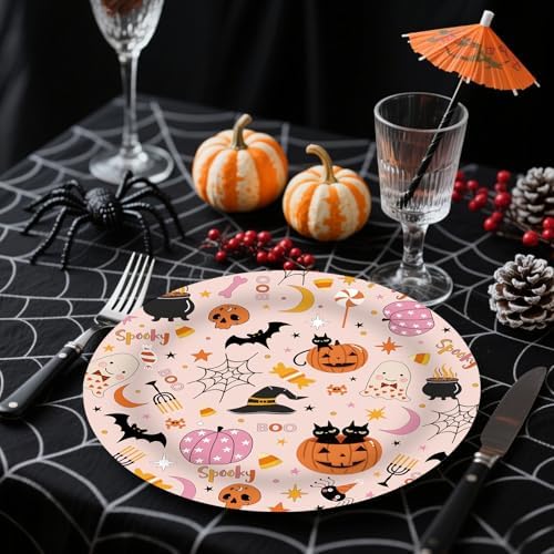 50Pcs Halloween Party Paper Plates, 7inch Spooky Dessert Plates - Image 2