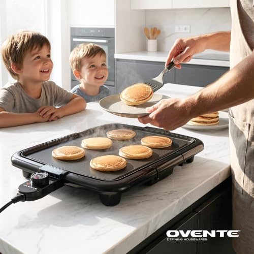 OVENTE Electric Griddle with 16 x 10 Inch Non-Stick Plate, Black GD1610B - Image 4