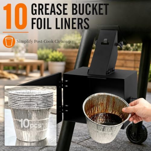 Auropeak Grease Bucket with Lid for Pellet Grill, Enclosed Drip Bucket - Image 4