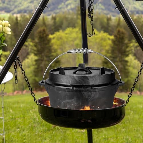Leonyo 5QT Camping Dutch Oven with Lid Lifter, Pre-Seasoned & Cast Iron - Image 7
