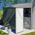 YOPTO 4x7 FT Outdoor Storage Shed Lean to Shed,Metal Shed W/Lockable Door & Air Vent,All Weather Waterproof Garden Tool House W/Reversible Installation,for Backyard,Patio,Lawn,Dark Gray by YOPTO