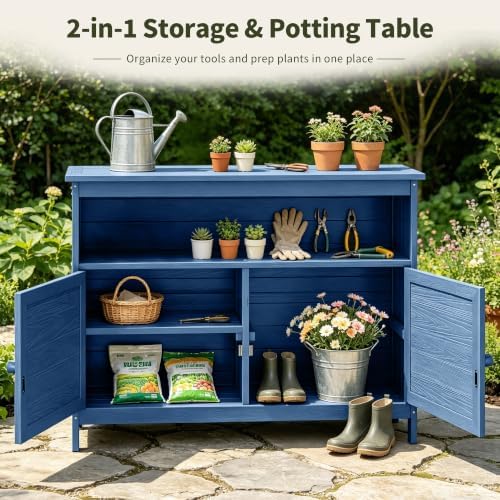 HIPS All-Weather Outdoor Storage Cabinet,Outdoor Sideboard with Magnetic Doors,3-Shelves Patio Storage Cabinet, Used for Garden,Buffet Cabinet,TV Stand, Bar Table,Balcony - Image 6