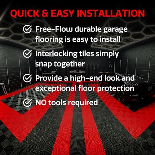 SnapLock RaceDeck Free-Flow 12"x12" Interlocking Garage Tiles, 48pk, Alloy - Image 2