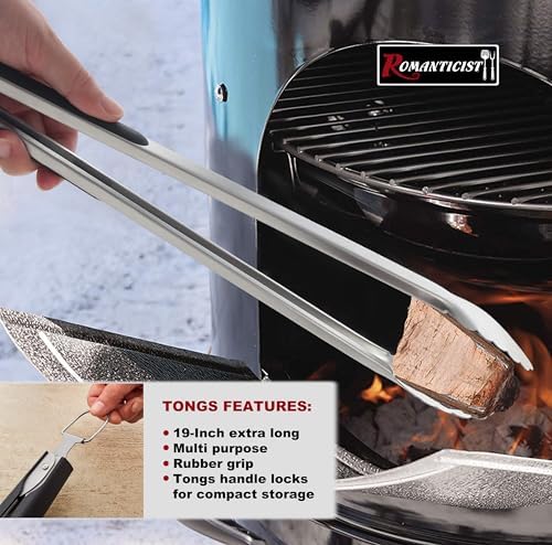 ROMANTICIST 4pc Heavy Duty Grill Accessories for Top Chef - Professional Grill Tools Set & Basic BBQ Tools for Backyard Restaurant Outdoor Kitchen - Deluxe Grill Gift for Dad on Father’s Day Christmas - Image 5