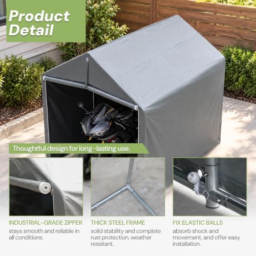 HOTEAGLE Outdoor Storage, Portable ShedTent Garage 8 x 6 ft - Image 6