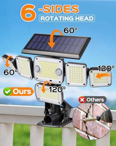 Solar Flood Lights Outdoor,5000LM Clip on Solar Lights with Motion Sensor - Image 5