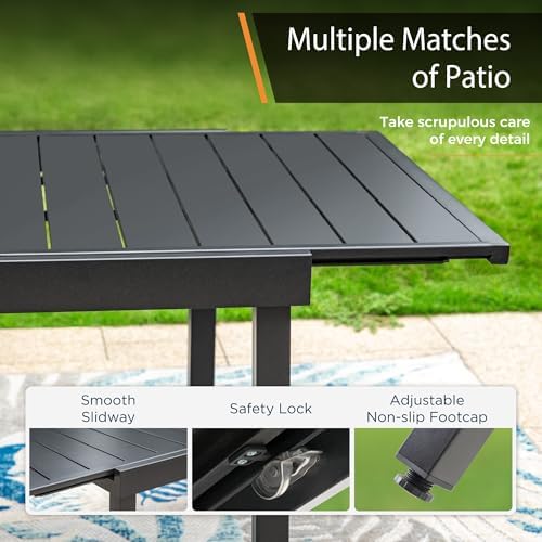 MIXPATIO Outdoor Expandable Table for 6-8, Large Metal Dining Table - Image 6