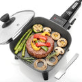 SugarWhisk Small Electric Skillet with Lid, Personal 7-inch Ceramic Coated Electric Skillet Griddle, Square Frying Pan with Temperature Control, Portable Cooking Appliances, Graphite by Unknown