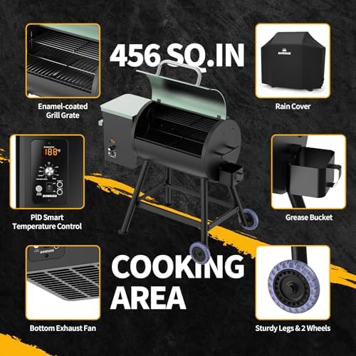 Electric Pellet Grill & Smoker, 450 Sq In, PID Control, 8-in-1, 450°F Max - Image 5