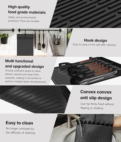 Silicone Grill Mat for Blackstone Griddle Accessories, 8-Slot Tool Mat - Image 5