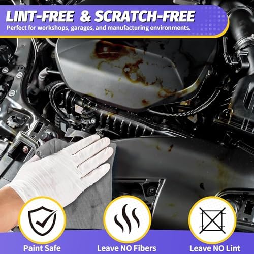 Microfiber Cleaning Cloth, 100 Pack Cleaning Rags Microfiber Towel Bulk Absorbent Lint-Free WashCloths, All-Purpose Towels for Cars, Shop, Automotive, Garage, Home Kitchen 11.5"*11.5", Grey - Image 5