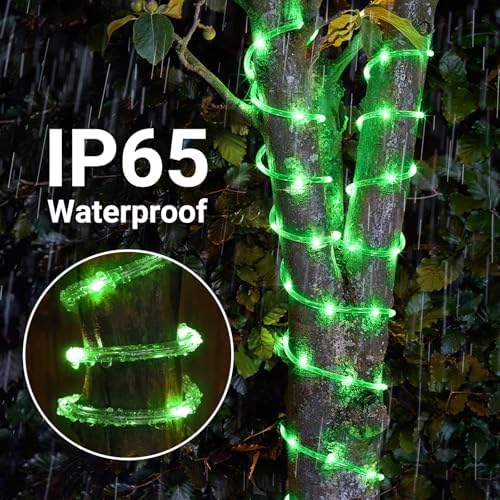 Solar Rope Lights, 2 Pack Total 66ft 200LED Solar String Lights, 8 Modes - Image 5