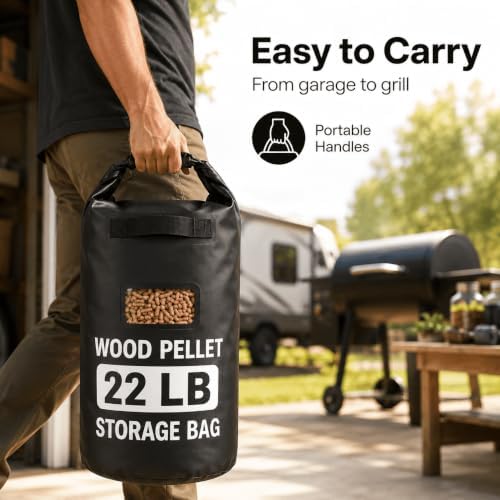 22LB Waterproof Wood Pellet Storage Bag with Free Gloves and Barbecue Tongs - Image 7