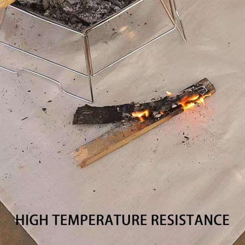24" x 32" Fire Pit Mat Fireproof Wood Stove Under Grill Mat with Solo Stove for Outdoor Wooden Deck BBQ Lawn - Image 3