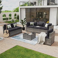 Aoxun 7 Piece Patio Furniture Set Wicker Rattan Patio Conversation Set by Aoxun