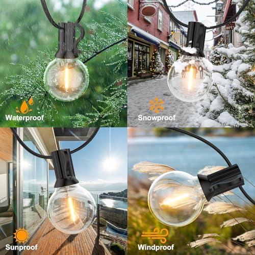 GPATIO Outdoor String Lights, 100FT LED Waterproof Patio Lights for Outside - Image 2
