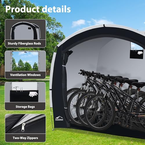 Bike Storage Shed Tent Waterproof Outdoor Side Access Portable XL - Image 3