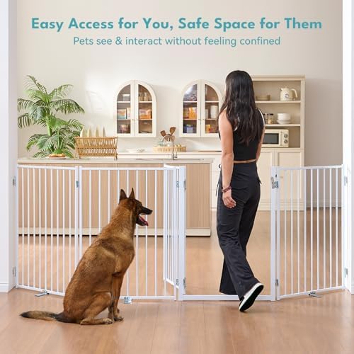 No Pawblems Freestanding Dog Gate with Door for Indoor & Outdoor, 36'' Tall - Image 6