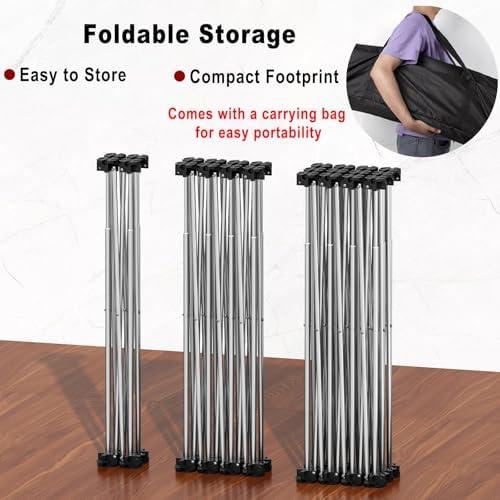 Stainless Steel Folding Workstand Table, Portable No Assembly Workbench with Storage Bag for BBQ, Garage Repair & Crafts, 9 Legs Support Heavy Duty,6 Legs - Image 4