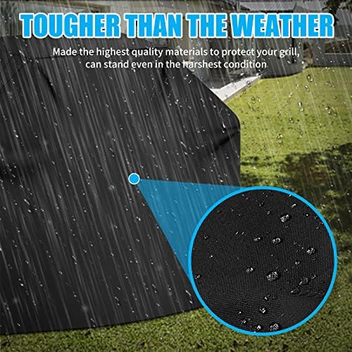 72" Grill Cover Heavy Duty Waterproof BBQ Grill Protector Cover, Black - Image 5