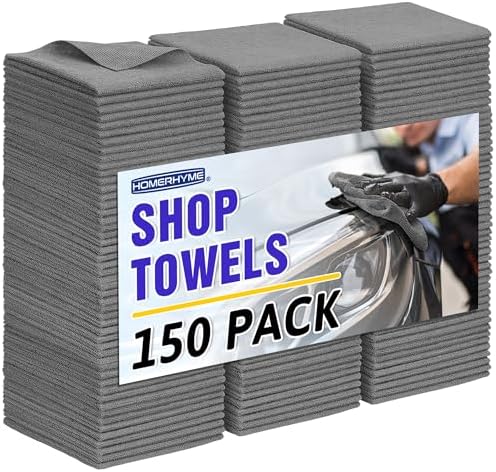Microfiber Cleaning Cloth,150 Pack Grey Cleaning Rags by HOMERHYME