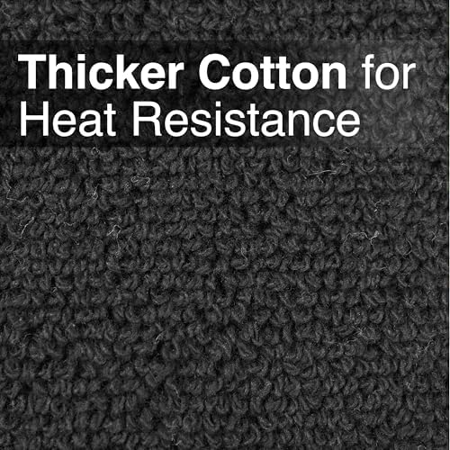 RITZ Terry Potholder & Hot Pad: Unparalleled Heat Resistant, Durable 100% Cotton – Ergonomically Designed for Optimal Grip – Easy-Care Machine Washable – 2-Pack, Black - Image 3