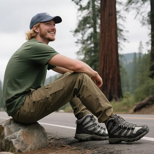 NORTIV 8 Men's Ankle High Waterproof Hiking Boots - Image 3