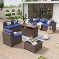 Aoxun 8-Piece Outdoor Patio Furniture Set with 44" Fire Pit Table by Aoxun