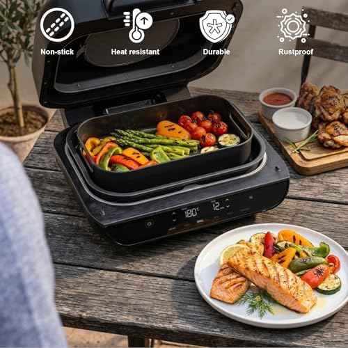 Combo Crisper Basket and Grill Rack Replacement for Ninja Foodi FG551/DG551/DG651 Smart XL Indoor Grill, Stainless Steel Air Fryer Rack & Non-Stick Grill Basket for Ninja Foodi Accessories - Image 6