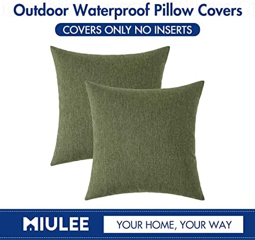 MIULEE Decorative Outdoor Pillow Covers Christmas 12x12 Dark Green - Image 6