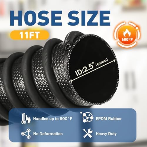 2.5" ID x 11ft Garage Exhaust Hose, Heavy Duty car exhaust hose - Image 2