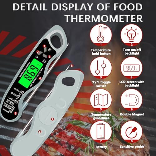 Cooking Thermometer，IP67 Waterproof Meat Thermometer Digital - Image 3