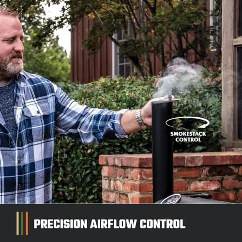 Oklahoma Joe's Highland Offset Reverse Flow Offset Charcoal Smoker and Grill With 1093 sq. in. Cooking Area in Black - Image 5