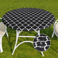 Romanstile Round Fitted Vinyl Tablecloth with Elastic Edge 100% Waterproof by Romanstile