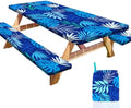 Picnic Table and Bench Cover Set, Waterproof Fitted Elastic Cloth by Unknown