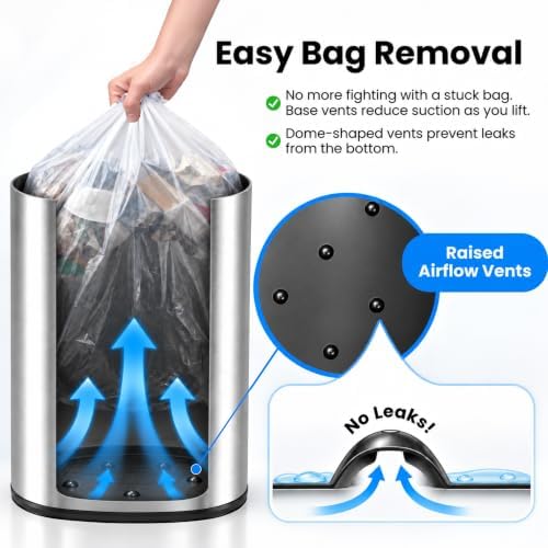 iTouchless 13 Gallon / 50 Liter Sensor Trash Can with Wheels | Odor Filter - Image 4