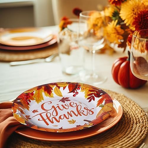 80 Pcs 7 Inch Thanksgiving Pumpkins Paper Disposable Plates - Image 6